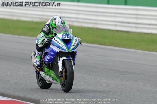 2010-06-26 Misano 0597 Rio - Supersport - Free Practice - Fabien Foret - Kawasaki ZX-6R